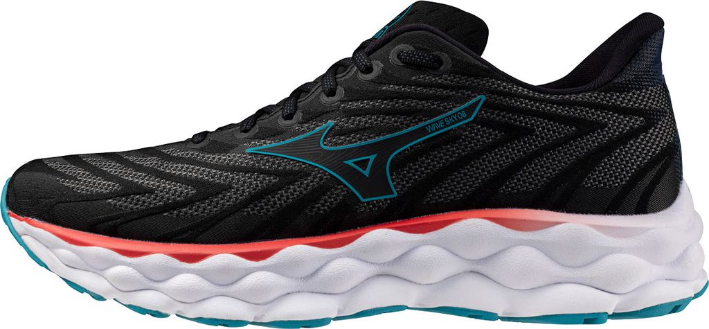 Mizuno Wave Sky 8 M Löparskor Black/Black/Enamel Blue, UK 8,5
