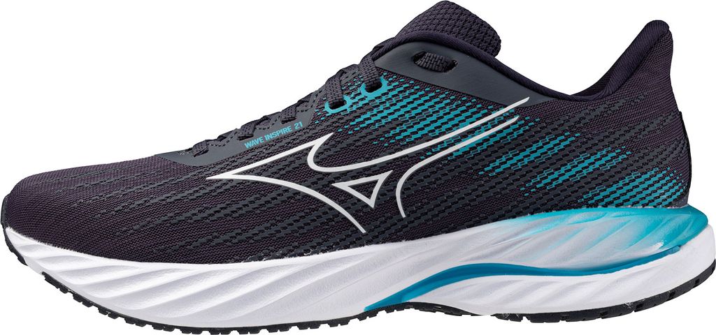 Mizuno Wave Inspire 21 M Löparskor Odyssey Gray/White/Capri Breeze, UK 8,5