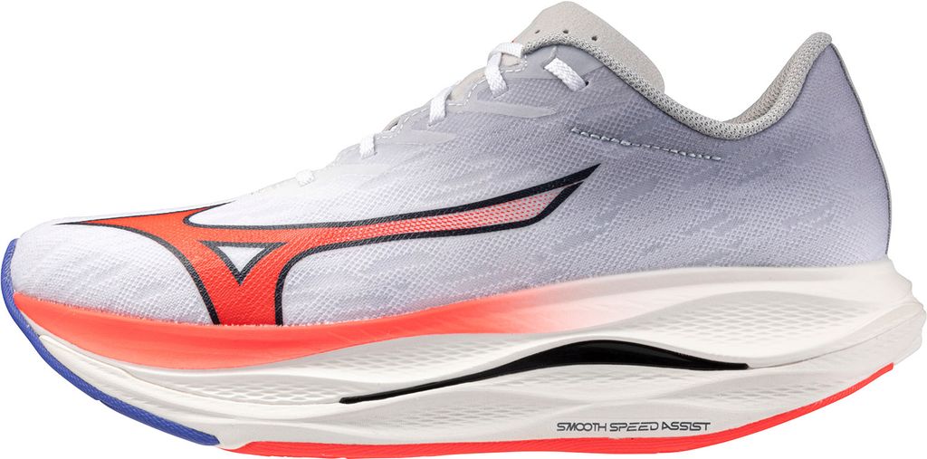 Mizuno Wave Rebellion Flash 3 M Löparskor White/Fiery Coral 2/Iris Bloom, UK 7,5