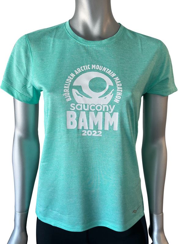 Saucony Stopwatch SS W BAMM 2022 T-shirt Cool Mint Heather, S