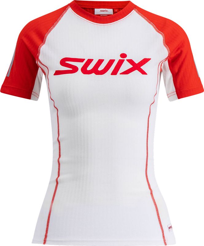 Swix Roadline RaceX SS W T-shirt Bright White/Fiery Red, L