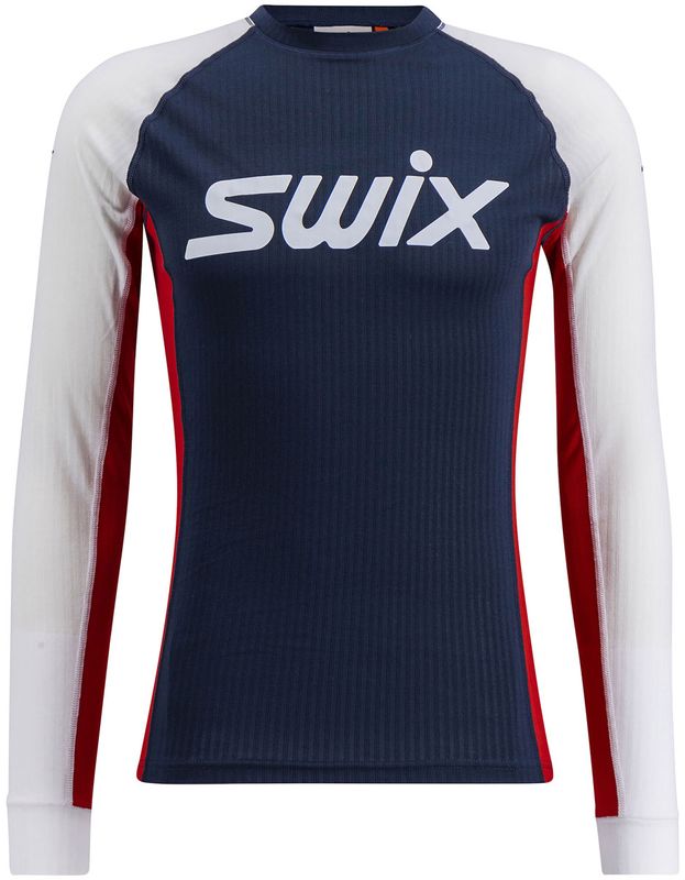 Swix RaceX Classic Long Sleeve M Underställ Tröja Dark Navy/Bright White, L