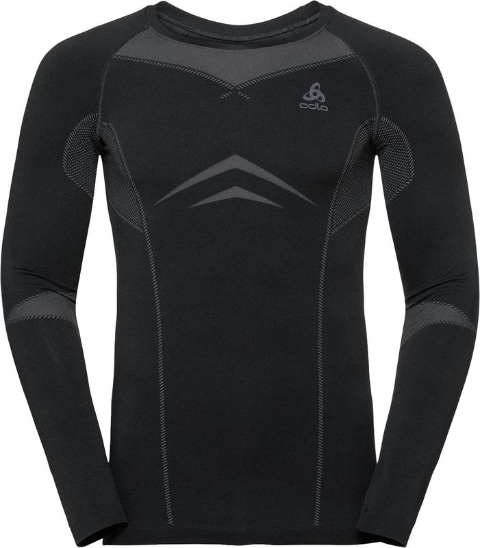 Odlo L/S Fundamentals Performance Warm M Underställ Tröja Black/Odlo Graphite Grey, L