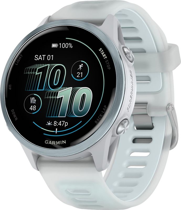 Garmin Forerunner 570 Amoled 42 mm Pulsklocka Whitestone/Cloud Blue