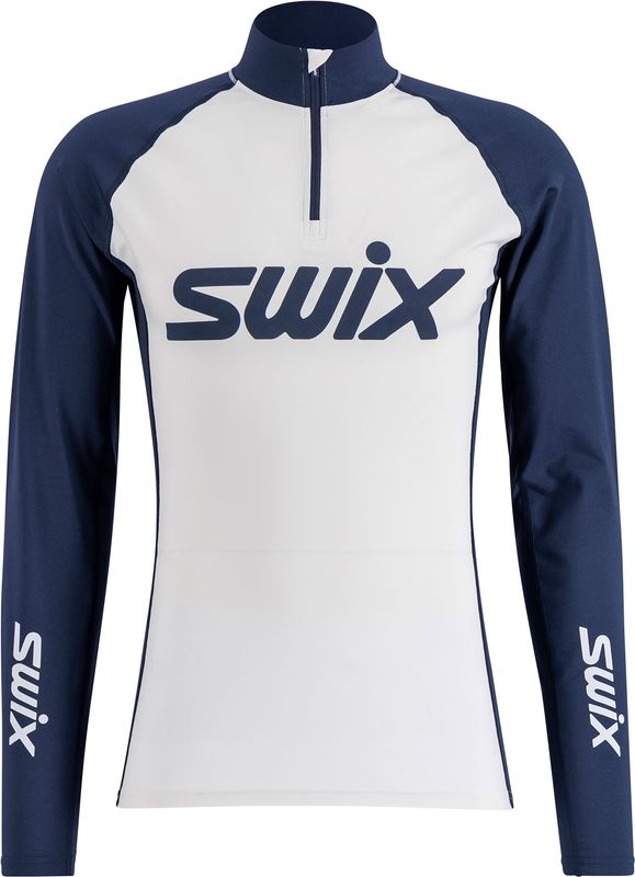 Swix RaceX Dry Half Zip M Underställ Tröja Bright White/Dark Navy, XXL