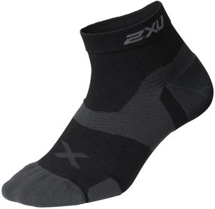 2XU Vectr 1/4 Crew Socks-BLACK/GREY-S
