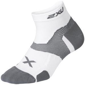 2XU Vectr 1/4 Crew Socks-WHITE/GREY-S