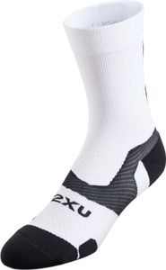 2XU Vectr Light Crew Socks-WHITE/BLACK-M