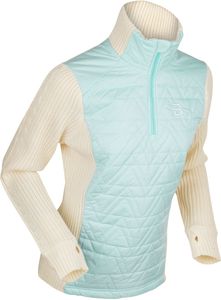 Dahlie Half Zip Comfy W-WHITE/TURQUOISE-XL