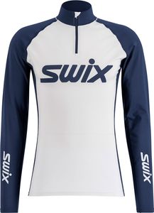 Swix RaceX Dry Half Zip M-WHITE/DARKBLUE-M